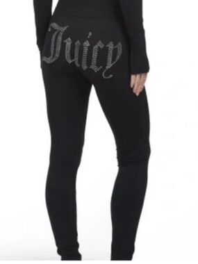 Juicy Couture Black Rhinestone 'Juicy' Logo Leggings